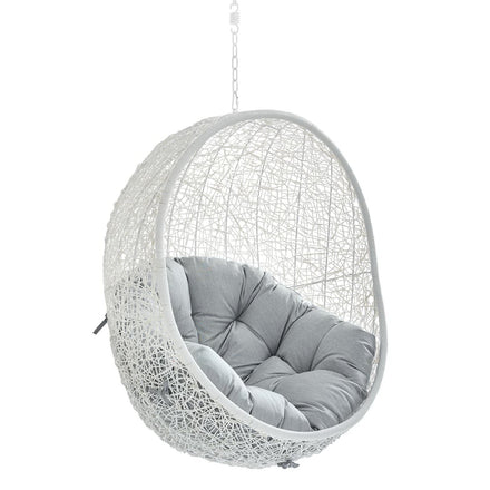 Hide Sunbrella® Fabric Swing Outdoor Patio Lounge Chair Without Stand in White Gray