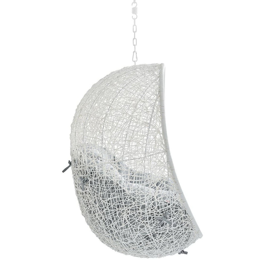Cornice Sunbrella® Fabric Swing Outdoor Patio Lounge Chair Without Stand in White Gray