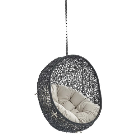 Encase Sunbrella® Fabric Swing Outdoor Patio Lounge Chair Without Stand in Black Beige