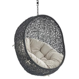 Luna Sunbrella® Fabric Swing Outdoor Patio Lounge Chair Without Stand in Black Beige