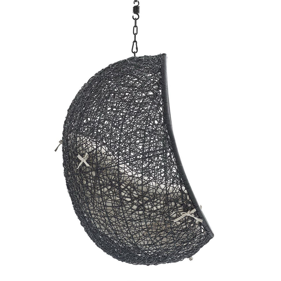 Luna Sunbrella® Fabric Swing Outdoor Patio Lounge Chair Without Stand in Black Beige