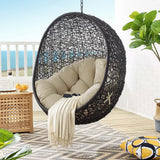Luna Sunbrella® Fabric Swing Outdoor Patio Lounge Chair Without Stand in Black Beige