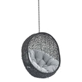 Luna Sunbrella® Fabric Swing Outdoor Patio Lounge Chair Without Stand in Black Gray