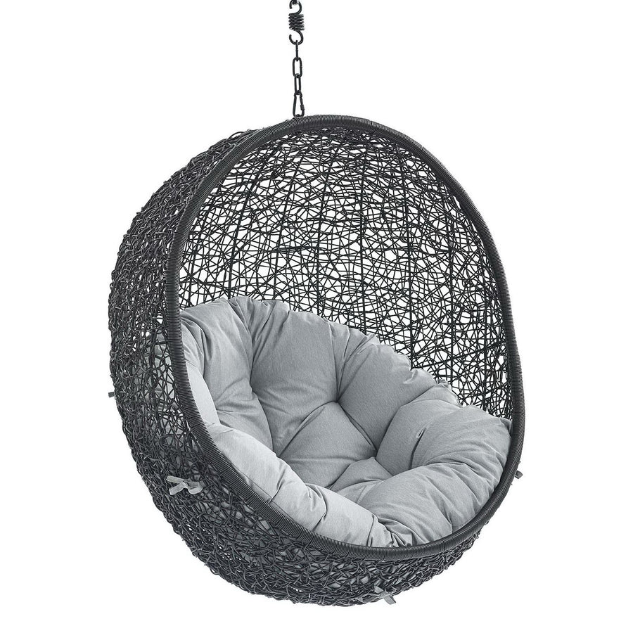 Luna Sunbrella® Fabric Swing Outdoor Patio Lounge Chair Without Stand in Black Gray