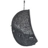 Luna Sunbrella® Fabric Swing Outdoor Patio Lounge Chair Without Stand in Black Gray