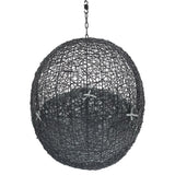 Luna Sunbrella® Fabric Swing Outdoor Patio Lounge Chair Without Stand in Black Gray