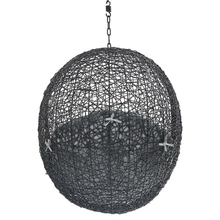 Encase Sunbrella® Fabric Swing Outdoor Patio Lounge Chair Without Stand in Black Gray
