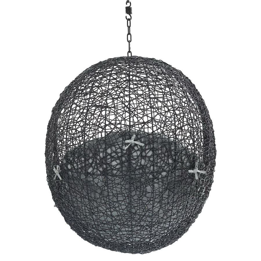 Luna Sunbrella® Fabric Swing Outdoor Patio Lounge Chair Without Stand in Black Gray