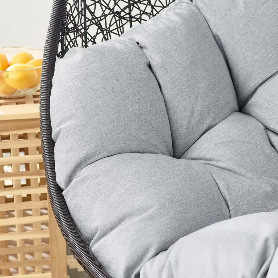 Luna Sunbrella® Fabric Swing Outdoor Patio Lounge Chair Without Stand in Black Gray