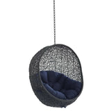 Luna Sunbrella® Fabric Swing Outdoor Patio Lounge Chair Without Stand in Black Navy