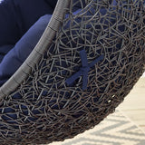 Luna Sunbrella® Fabric Swing Outdoor Patio Lounge Chair Without Stand in Black Navy