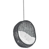 Luna Sunbrella® Fabric Swing Outdoor Patio Lounge Chair Without Stand in Black White