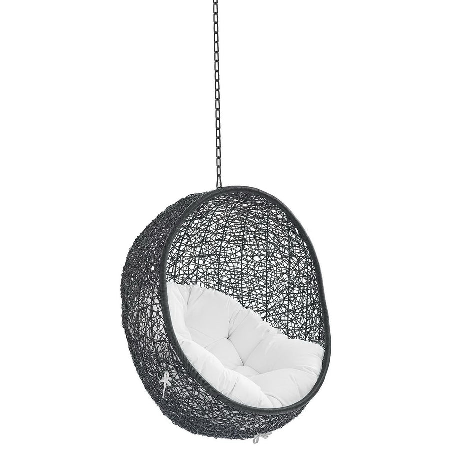 Luna Sunbrella® Fabric Swing Outdoor Patio Lounge Chair Without Stand in Black White