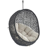 Luna Swing Outdoor Patio Lounge Chair Without Stand in Black Beige
