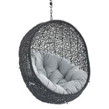 Luna Swing Outdoor Patio Lounge Chair Without Stand in Black Gray
