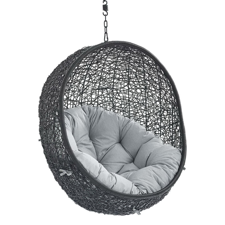 Luna Swing Outdoor Patio Lounge Chair Without Stand in Black Gray
