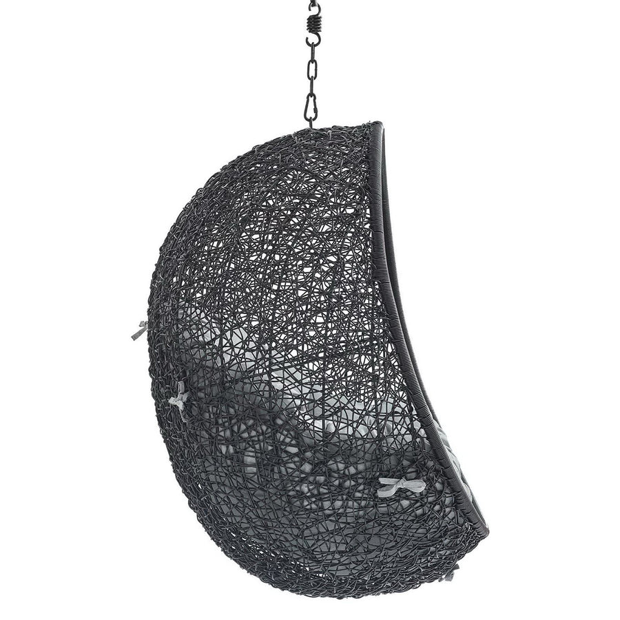Luna Swing Outdoor Patio Lounge Chair Without Stand in Black Gray