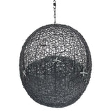Luna Swing Outdoor Patio Lounge Chair Without Stand in Black Gray