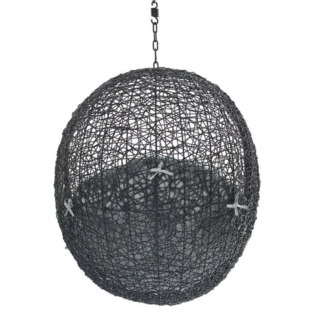 Encase Swing Outdoor Patio Lounge Chair Without Stand in Black Gray