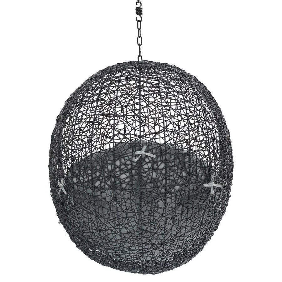 Luna Swing Outdoor Patio Lounge Chair Without Stand in Black Gray
