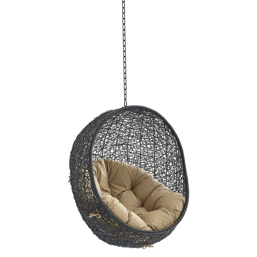 Luna Swing Outdoor Patio Lounge Chair Without Stand in Black Mocha