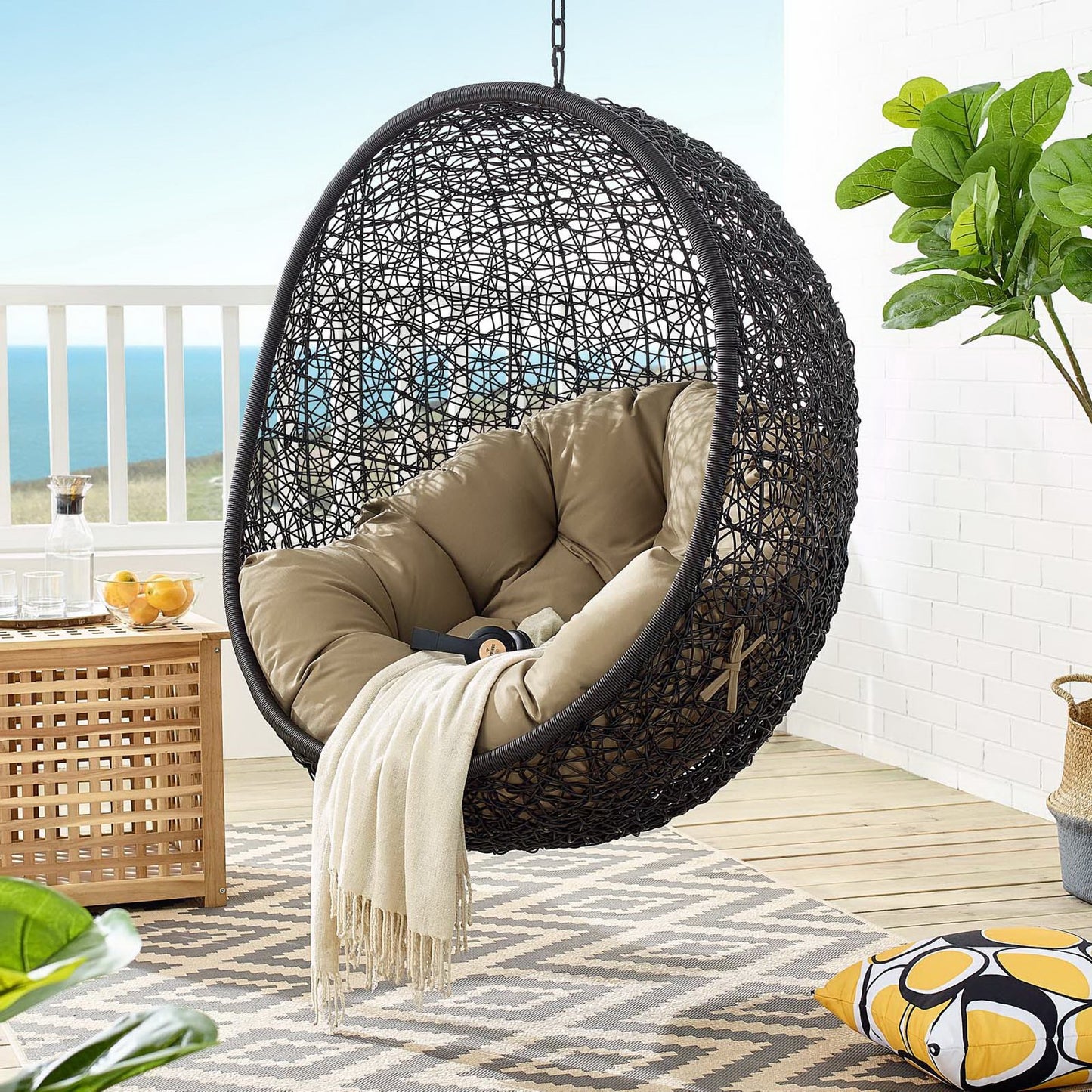 Encase Swing Outdoor Patio Lounge Chair Without Stand by Furniture for America