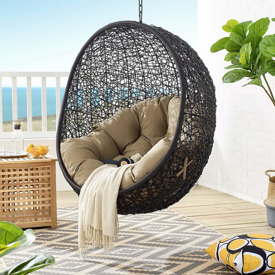Luna Swing Outdoor Patio Lounge Chair Without Stand in Black Mocha
