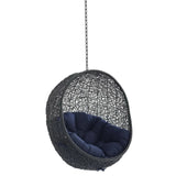 Luna Swing Outdoor Patio Lounge Chair Without Stand in Black Navy