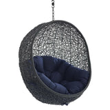 Luna Swing Outdoor Patio Lounge Chair Without Stand in Black Navy
