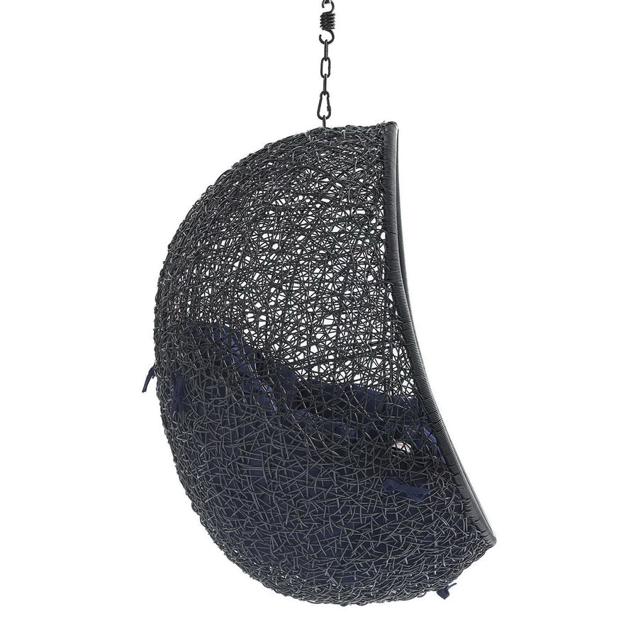 Luna Swing Outdoor Patio Lounge Chair Without Stand in Black Navy