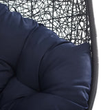 Luna Swing Outdoor Patio Lounge Chair Without Stand in Black Navy