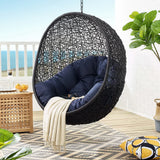 Luna Swing Outdoor Patio Lounge Chair Without Stand in Black Navy