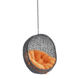 Luna Swing Outdoor Patio Lounge Chair Without Stand in Black Orange
