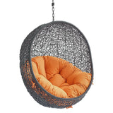 Luna Swing Outdoor Patio Lounge Chair Without Stand in Black Orange