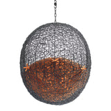 Luna Swing Outdoor Patio Lounge Chair Without Stand in Black Orange