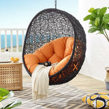 Luna Swing Outdoor Patio Lounge Chair Without Stand in Black Orange