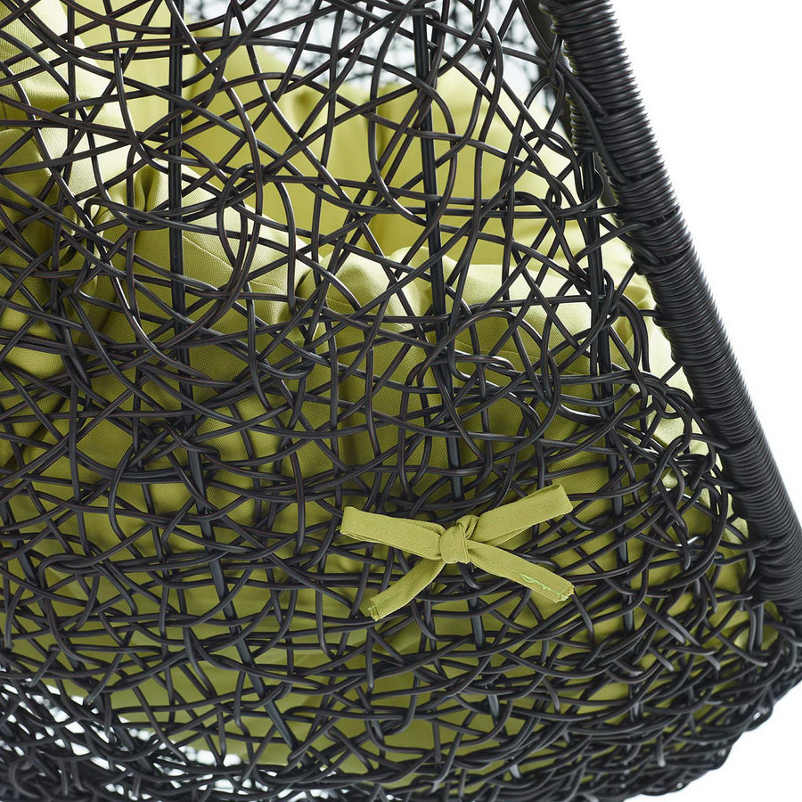 Luna Swing Outdoor Patio Lounge Chair Without Stand in Black Peridot