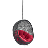 Luna Swing Outdoor Patio Lounge Chair Without Stand in Black Red