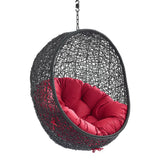 Luna Swing Outdoor Patio Lounge Chair Without Stand in Black Red