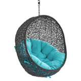 Luna Swing Outdoor Patio Lounge Chair Without Stand in Black Turquoise