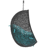 Luna Swing Outdoor Patio Lounge Chair Without Stand in Black Turquoise