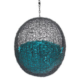 Luna Swing Outdoor Patio Lounge Chair Without Stand in Black Turquoise