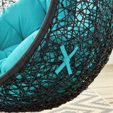 Luna Swing Outdoor Patio Lounge Chair Without Stand in Black Turquoise