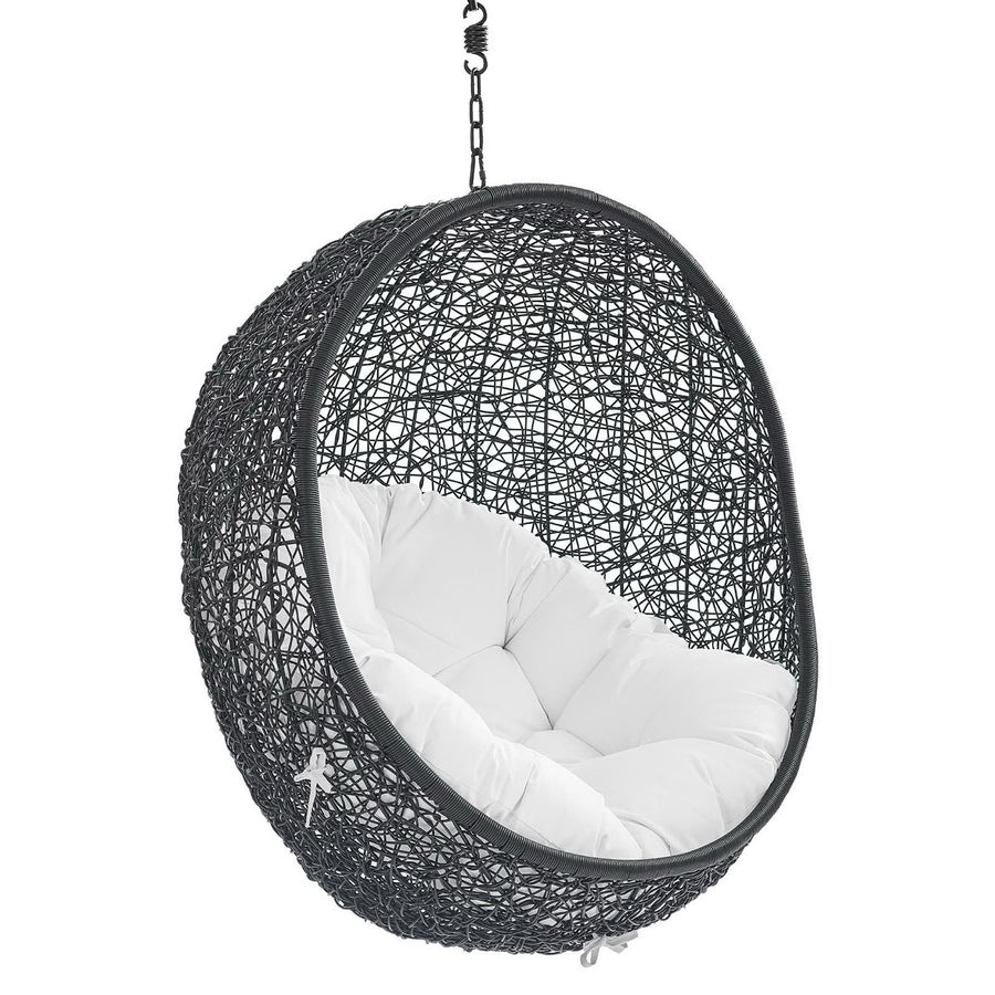 Luna Swing Outdoor Patio Lounge Chair Without Stand in Black White