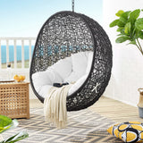Luna Swing Outdoor Patio Lounge Chair Without Stand in Black White