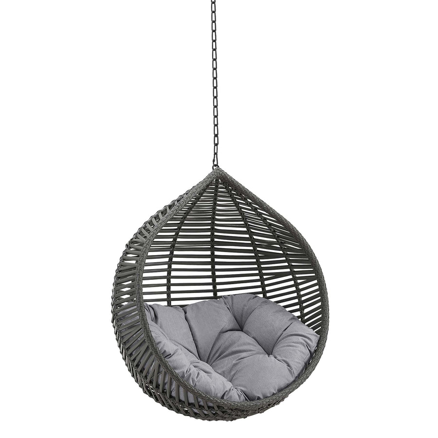 Ira Teardrop Outdoor Patio Swing Chair Without Stand in Gray Gray