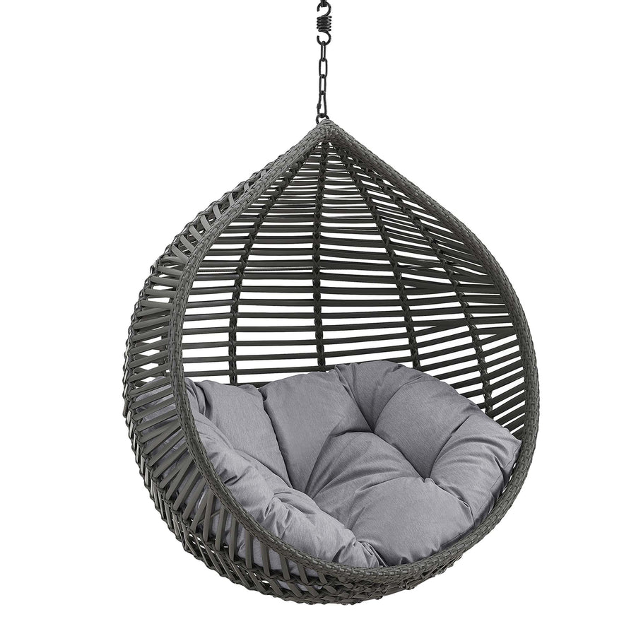 Ira Teardrop Outdoor Patio Swing Chair Without Stand in Gray Gray