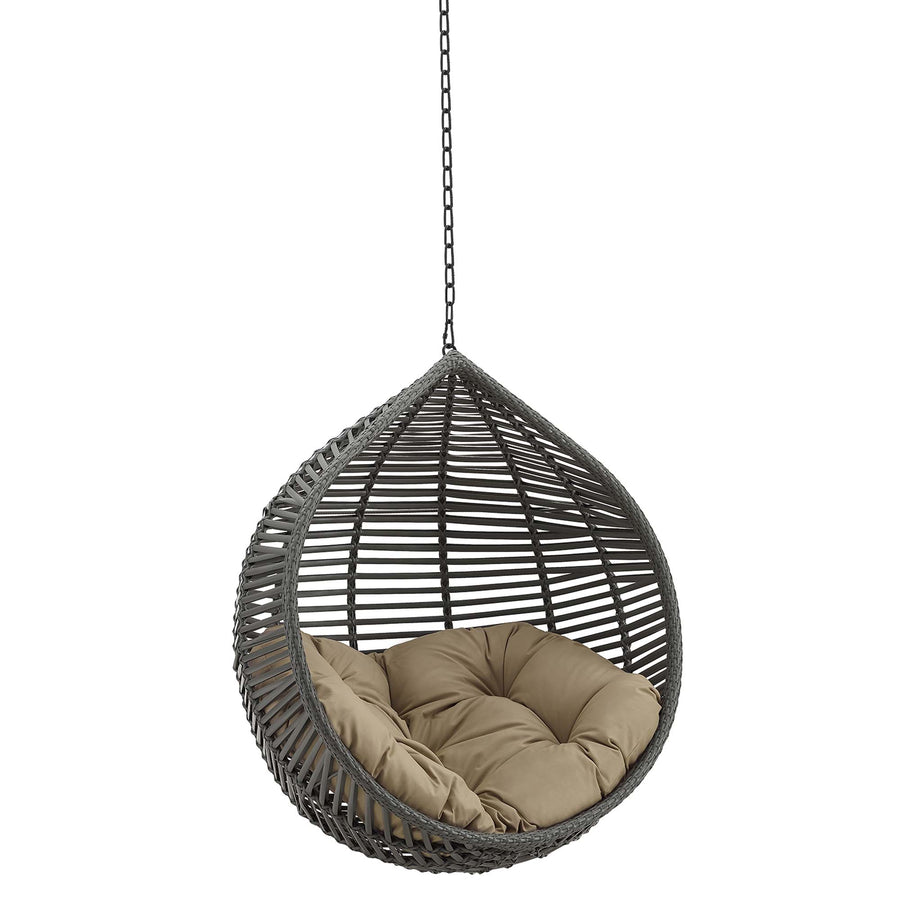Ira Teardrop Outdoor Patio Swing Chair Without Stand in Gray Mocha