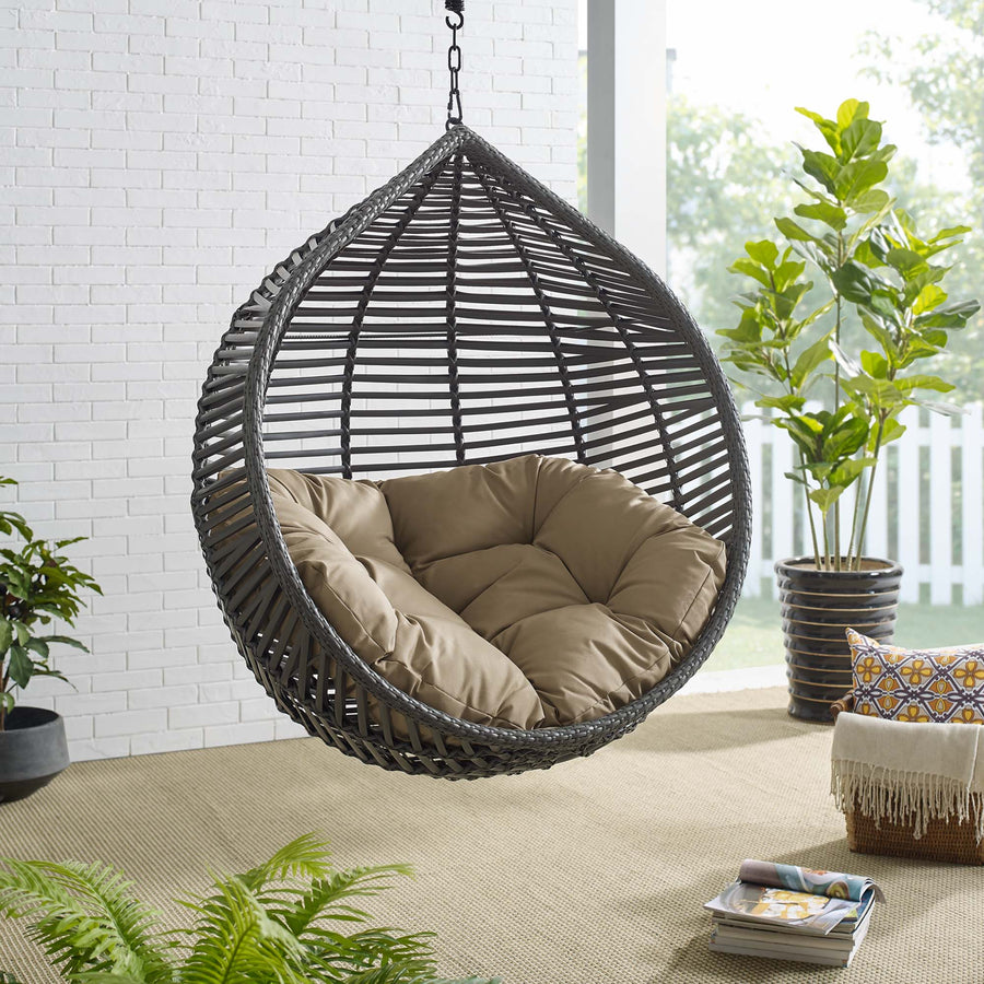 Ira Teardrop Outdoor Patio Swing Chair Without Stand in Gray Mocha