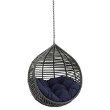 Ira Teardrop Outdoor Patio Swing Chair Without Stand in Gray Navy